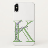 Monogram K Lavendel Eucalyptus Case-Mate iPhone Hülle (Rückseite)