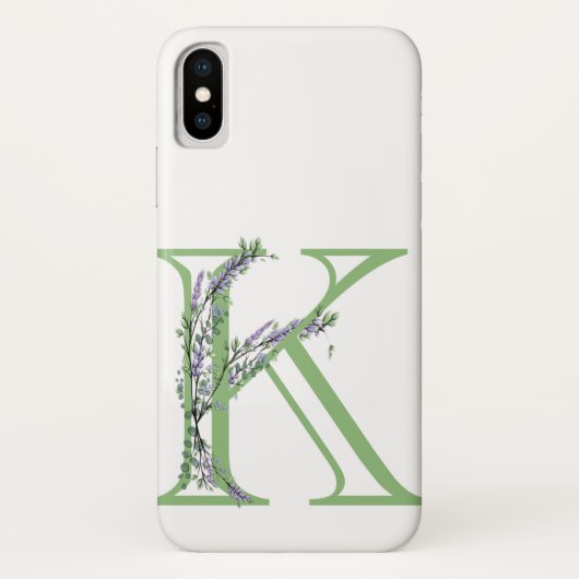 Monogram K Lavendel Eucalyptus Case-Mate iPhone Hülle (Rückseite)