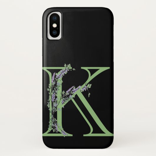 Monogram K Lavendel Eucalyptus Case-Mate iPhone Hülle (Rückseite)