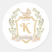 Monogram K | Neutral Runder Aufkleber (Vorderseite)