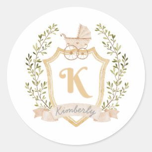 Monogram K Neutral Runder Aufkleber