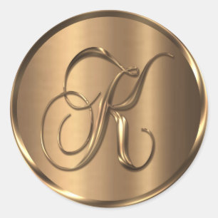 Monogram K NONMETALLIC Bronze Umschlag Aufkleber
