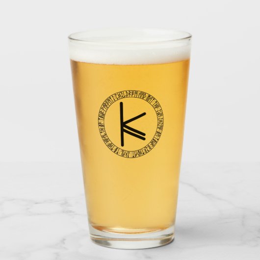 Monogram K - Viking Style - Pint Glass Glas (Vorne (Gefüllt))