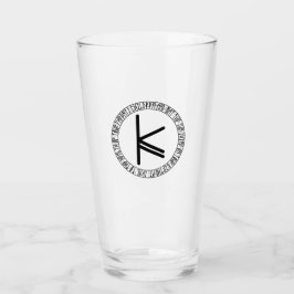 Monogram K - Viking Style - Pint Glass Glas