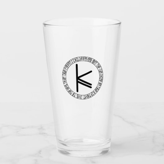Monogram K - Viking Style - Pint Glass Glas (Vorderseite)
