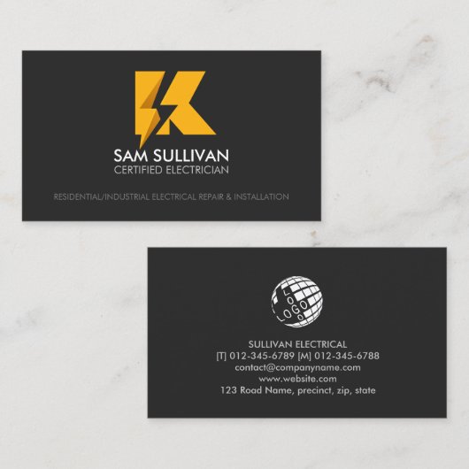 Monogram K Visitenkarte (Vorne/Hinten)