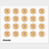 Monogram K Wedding Siegel Stickers (Blatt)
