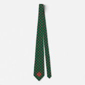 Monogram Kardinal Bird-Muster auf Green Krawatte (Vorderseite)