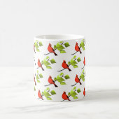 Monogram Kardinal Songbird auf Baumzweig Kaffeetasse (Mittel)