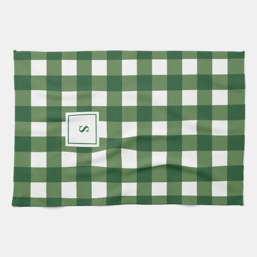 Monogram Kariert Gingham Geschirrtuch (Horizontal)