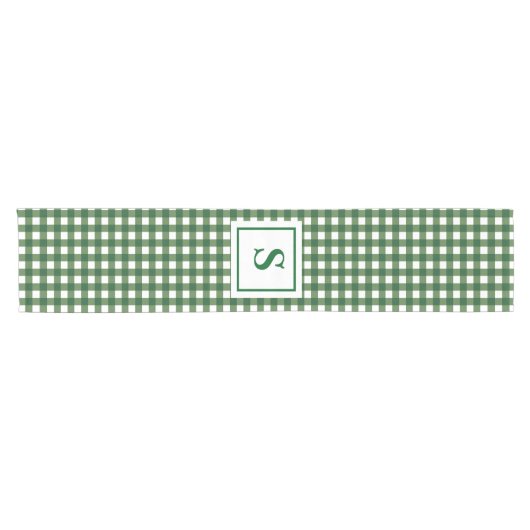 Monogram Kariert Gingham Kurzer Tischläufer (Horizontal)
