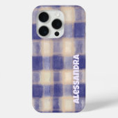 Monogram kariert Gingham Marinebar Case-Mate iPhone Hülle (Rückseite)