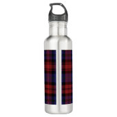 Monogram Kariert Script Tartan Rustic Edelstahlflasche (Rückseite)