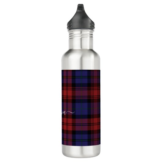 Monogram Kariert Script Tartan Rustic Edelstahlflasche (Rechts)