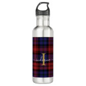 Monogram Kariert Script Tartan Rustic Edelstahlflasche (Vorderseite)