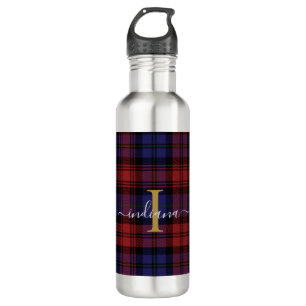 Monogram Kariert Script Tartan Rustic Edelstahlflasche
