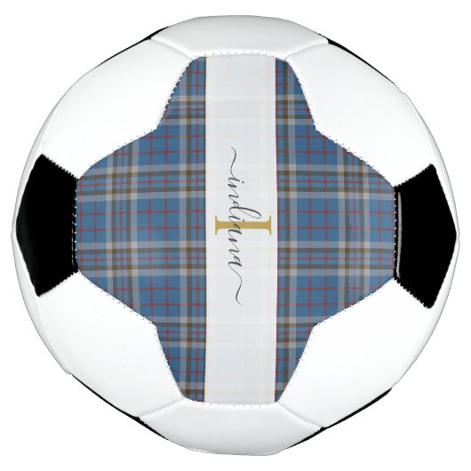 Monogram Kariert Script Typografie Rustic Tartan Fußball (Gedreht)