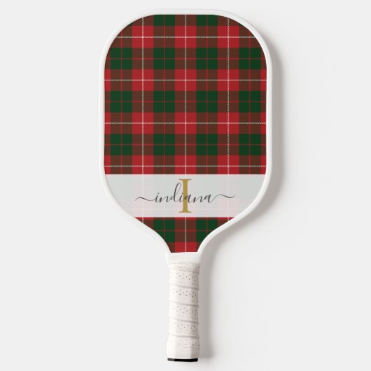 Monogram Kariert Tartan Rustic Pickleball Schläger (Rückseite)