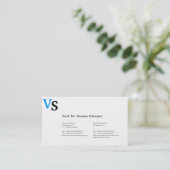Monogram-Karten Blau Visitenkarte (Stehend Vorderseite)