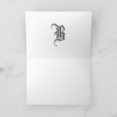 Monogram-Kartenbuchstabe B Weiß auf Schwarz (Innenseite)
