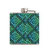 Monogram Keltic Knot Diamond Blue Green Hip Flask Flachmann (Rückseite)