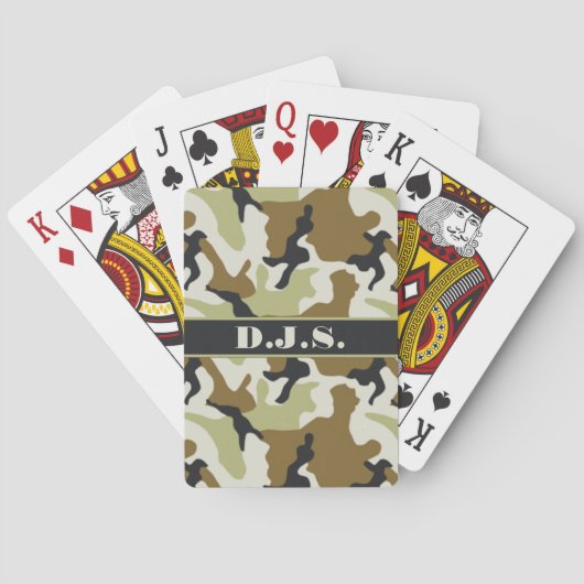 Monogram Khaki, Black, Tan Camouflage Playing Card Spielkarten (Rückseite)