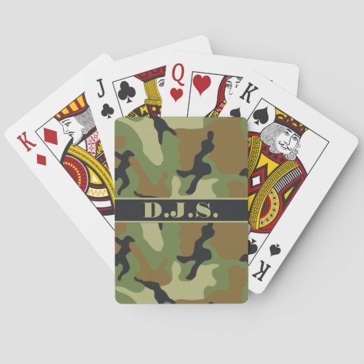 Monogram Khaki, Schwarz, braune Camouflage Spielka Spielkarten (Rückseite)