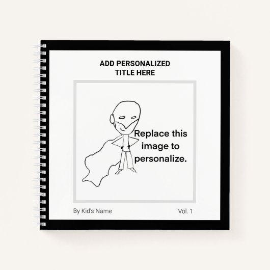 Monogram Kids Art - Moderne Personalisierte Bezeic Notizblock (Vorderseite)