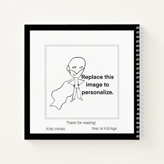 Monogram Kids Art - Moderne Personalisierte Bezeic Notizblock (Rückseite)