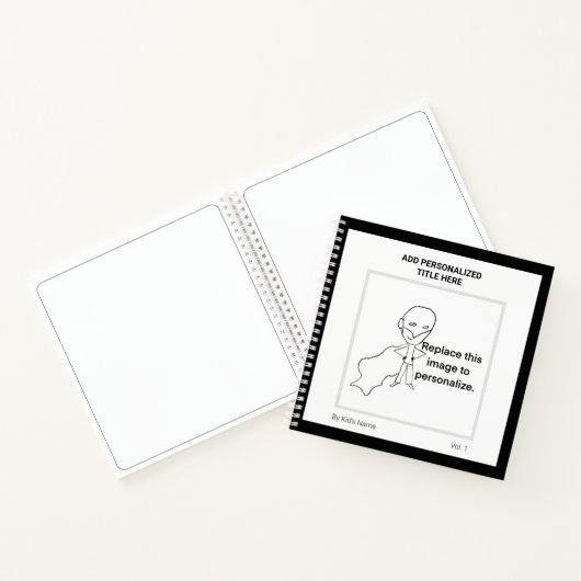 Monogram Kids Art - Moderne Personalisierte Bezeic Notizblock (Innenseite)