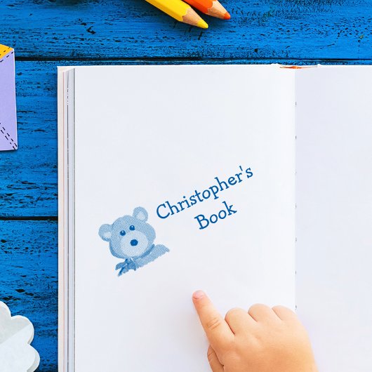 Monogram Kids Bär Buchzeichen Gummi Briefmarke Permastempel