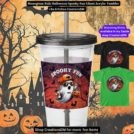 Monogram Kids Halloween Spooky Fun Ghost Acryltrinkbecher
