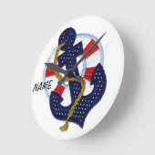 MONOGRAM KINDERZIMMER "Sailor Wall Clock" Runde Wanduhr (Winkel)