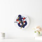 MONOGRAM KINDERZIMMER "Sailor Wall Clock" Runde Wanduhr (Zuhause)
