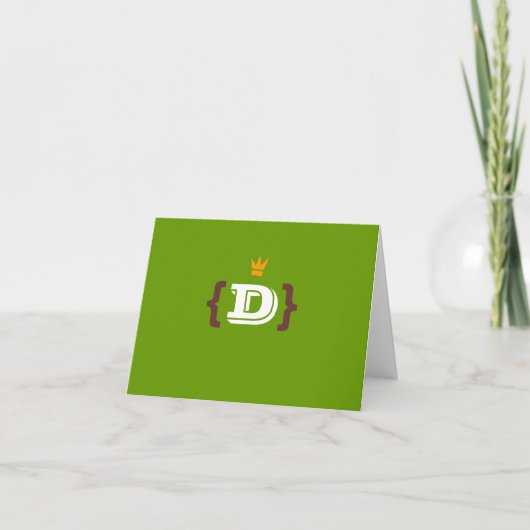 Monogram King "D Notecard" (Vorderseite)