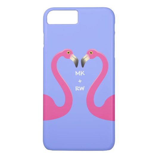 Monogram Kissing Flamingos iPhone 7 Plus lilac Case-Mate iPhone Hülle (Rückseite)