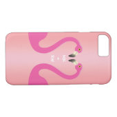Monogram Kissing Flamingos iPhone 7 Rose Gold Case-Mate iPhone Hülle (Rückseite (Horizontal))