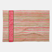 Monogram Kitchen Tow, Green und White Stripes Geschirrtuch (Horizontal)
