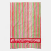 Monogram Kitchen Tow, Green und White Stripes Geschirrtuch (Vertikal)