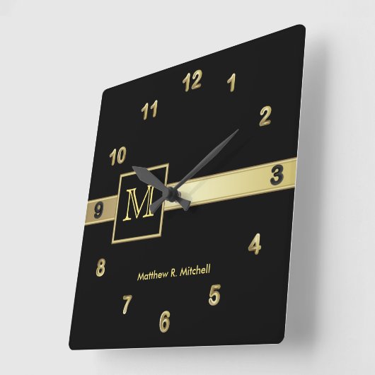 Monogram-Klasse-Führungskraft Quadratische Wanduhr (Winkel)