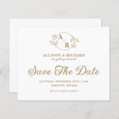 Monogram klassisch elegant, Hochzeit Speichern Sie (Vorne/Hinten)