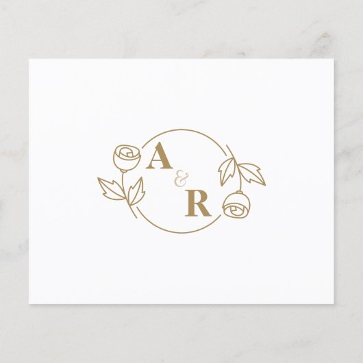 Monogram klassisch elegant, Hochzeit Speichern Sie (Rückseite)