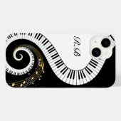 Monogram-Klaviertasten und Musiknotizen Case-Mate iPhone Hülle (Rückseite (Horizontal))