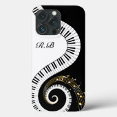 Monogram-Klaviertasten und Musiknotizen Case-Mate iPhone Hülle (Rückseite)