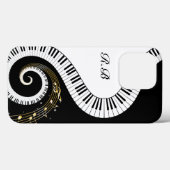 Monogram-Klaviertasten und Musiknotizen Case-Mate iPhone Hülle (Rückseite (Horizontal))
