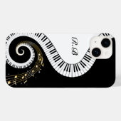 Monogram-Klaviertasten und Musiknotizen Galaxie 3 Case-Mate iPhone Hülle (Rückseite (Horizontal))