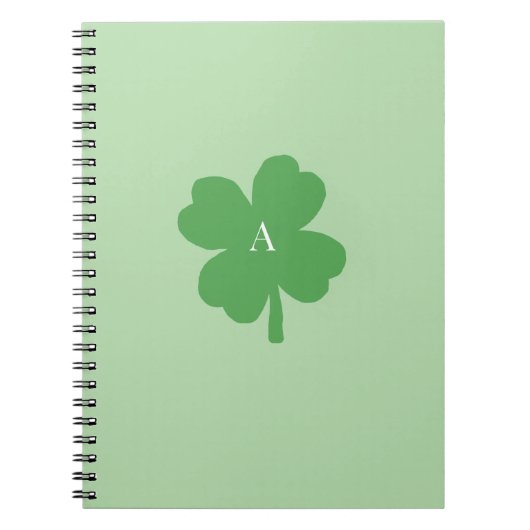 Monogram Kleeblatt Green Irish Notizblock (Vorderseite)