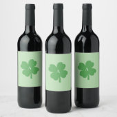 Monogram Kleeblatt Green Irish Weinetikett (Flaschen)