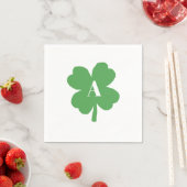 Monogram Kleeblatt Irish Watercolor Textur Serviette (Beispiel)