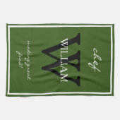 Monogram + Koch NAME machen großartiges Essen Rust Geschirrtuch (Horizontal)